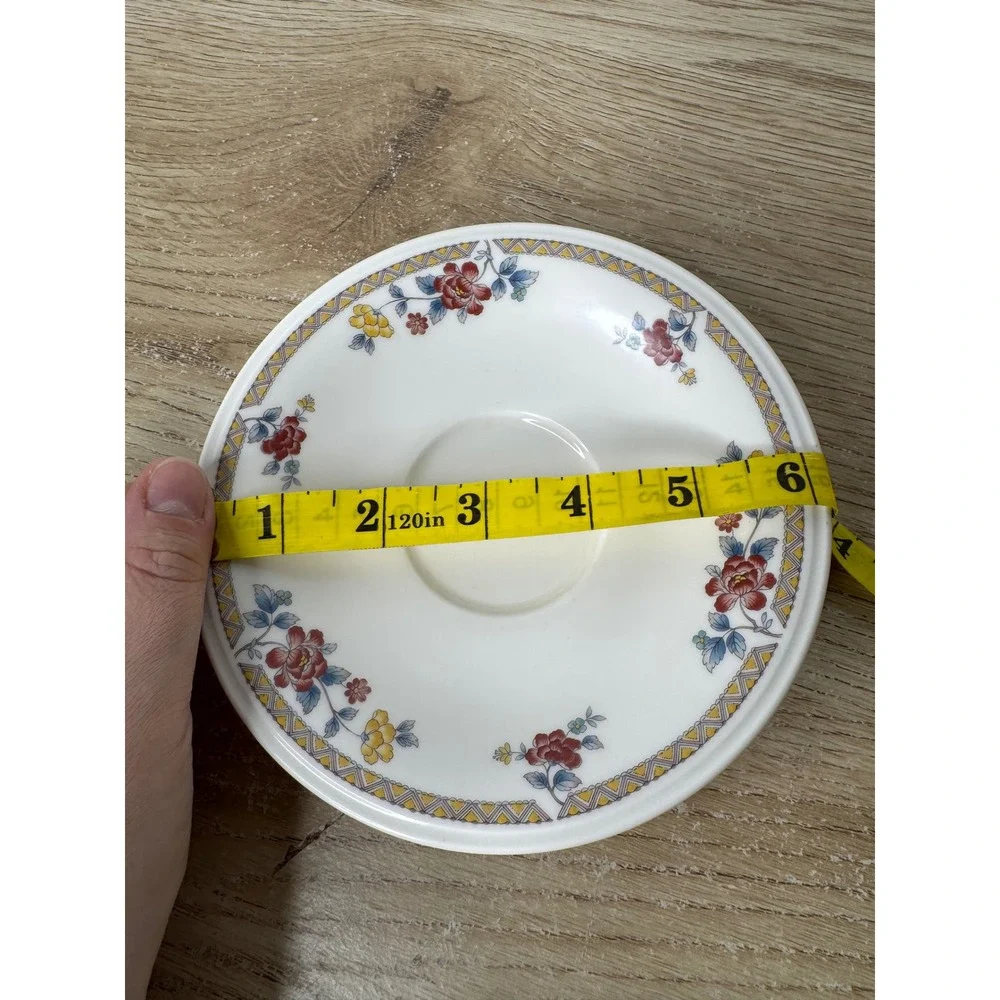 Noritake Versatone Kashmir 9303 Tea Cup and Saucer Set Vintage Floral Stoneware‎
